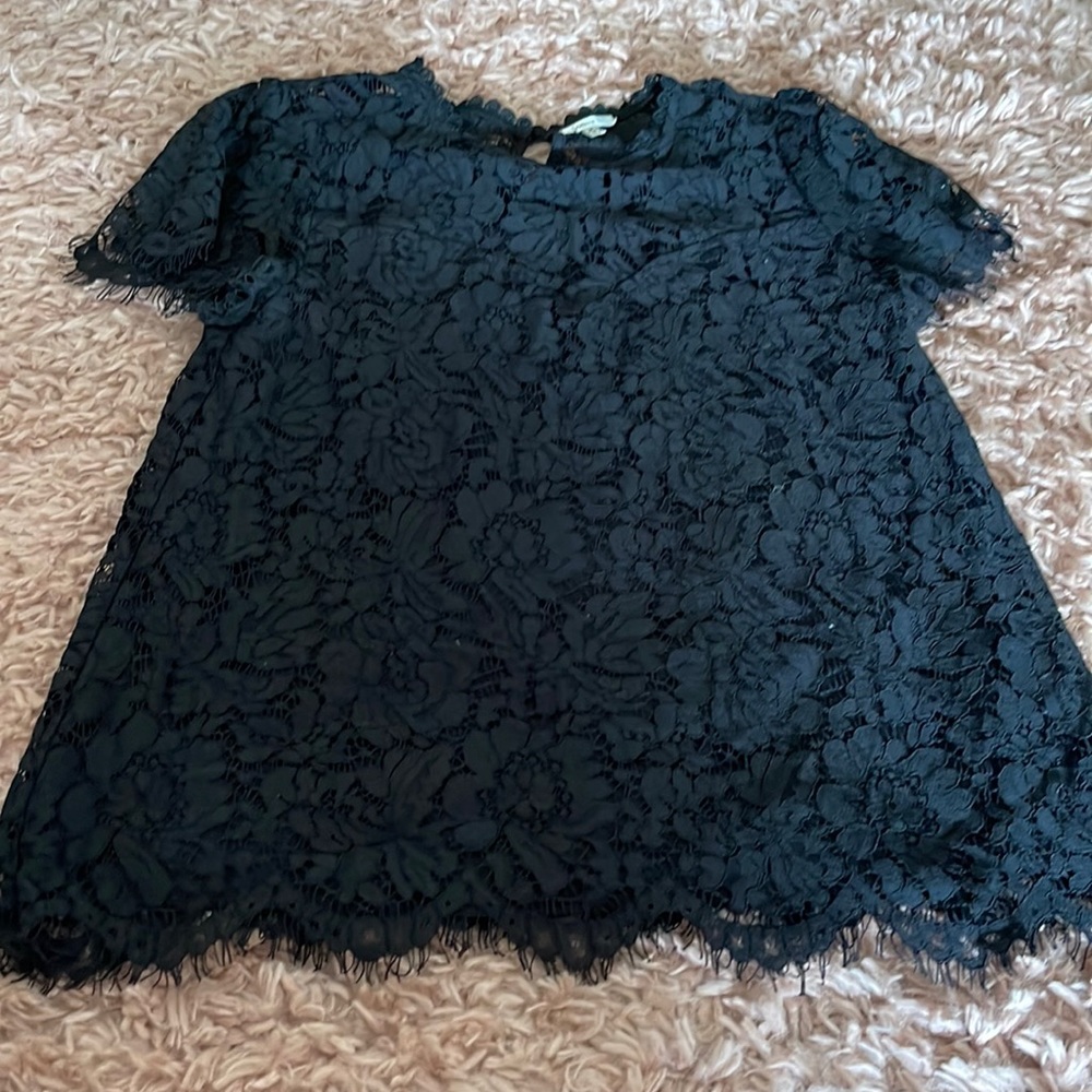 Black intricate detailed lace top